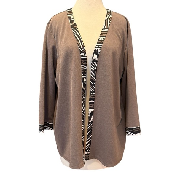 Bob Mackie Sweaters - Bob Mackie Wearable Art Open Front Cardigan Size Large